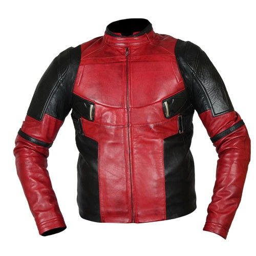 RW Authentic Sheepskin Deadpool Biker Leather Jacket