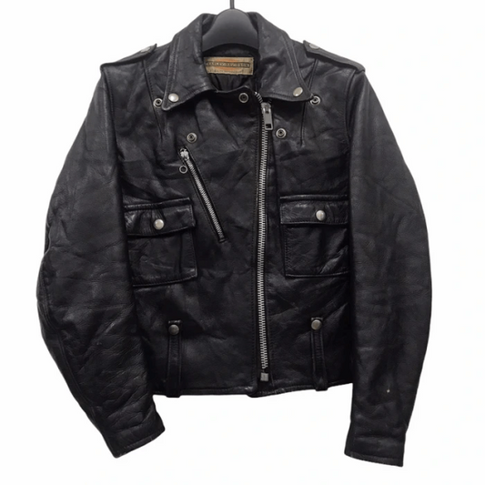 Harley Davidson Black Biker Leather Jacket