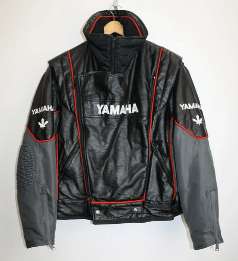 Vintage Yamaha Racing Biker Black Leather Jacket