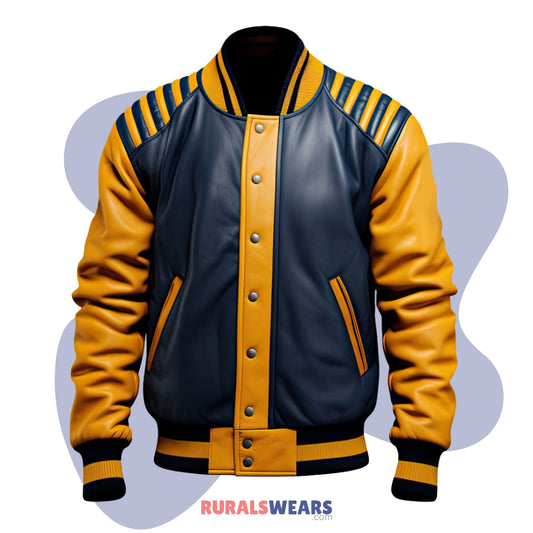 RW Authentic Sheepskin Men’s Sheepskin Baseball Leather Varsity Jacket