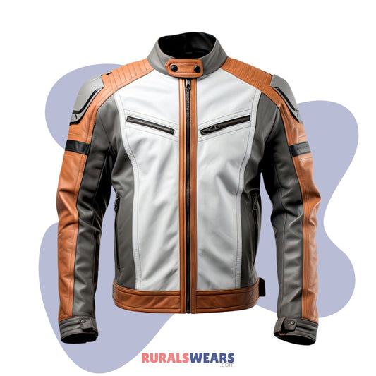 RW Authentic Sheepskin Men’s Sheepskin Café Racer Motorcycle Jacket