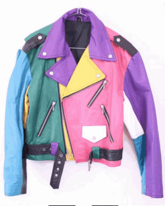 Women’s Rainbow Colorful Motorcycle Jacket